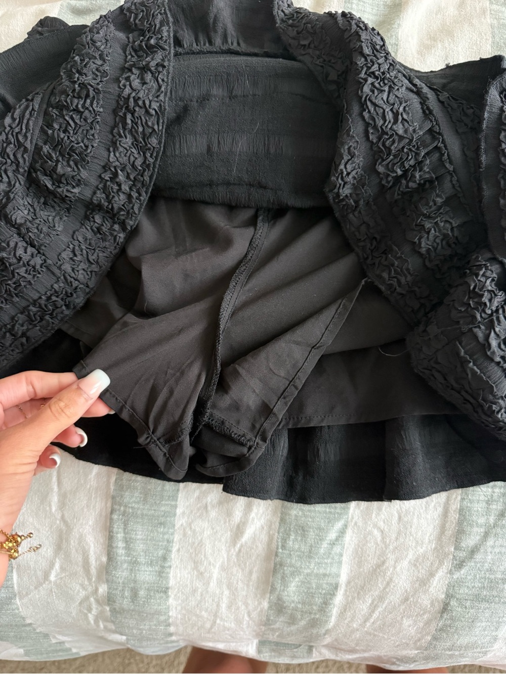 Black Ruffled Mini Skirt - Picture 3 of 3